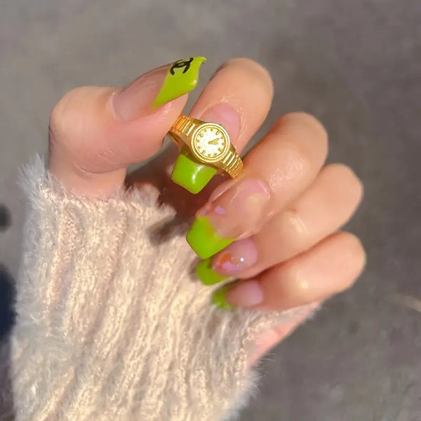 Boho Elegant Cuff Watch Clock Ring